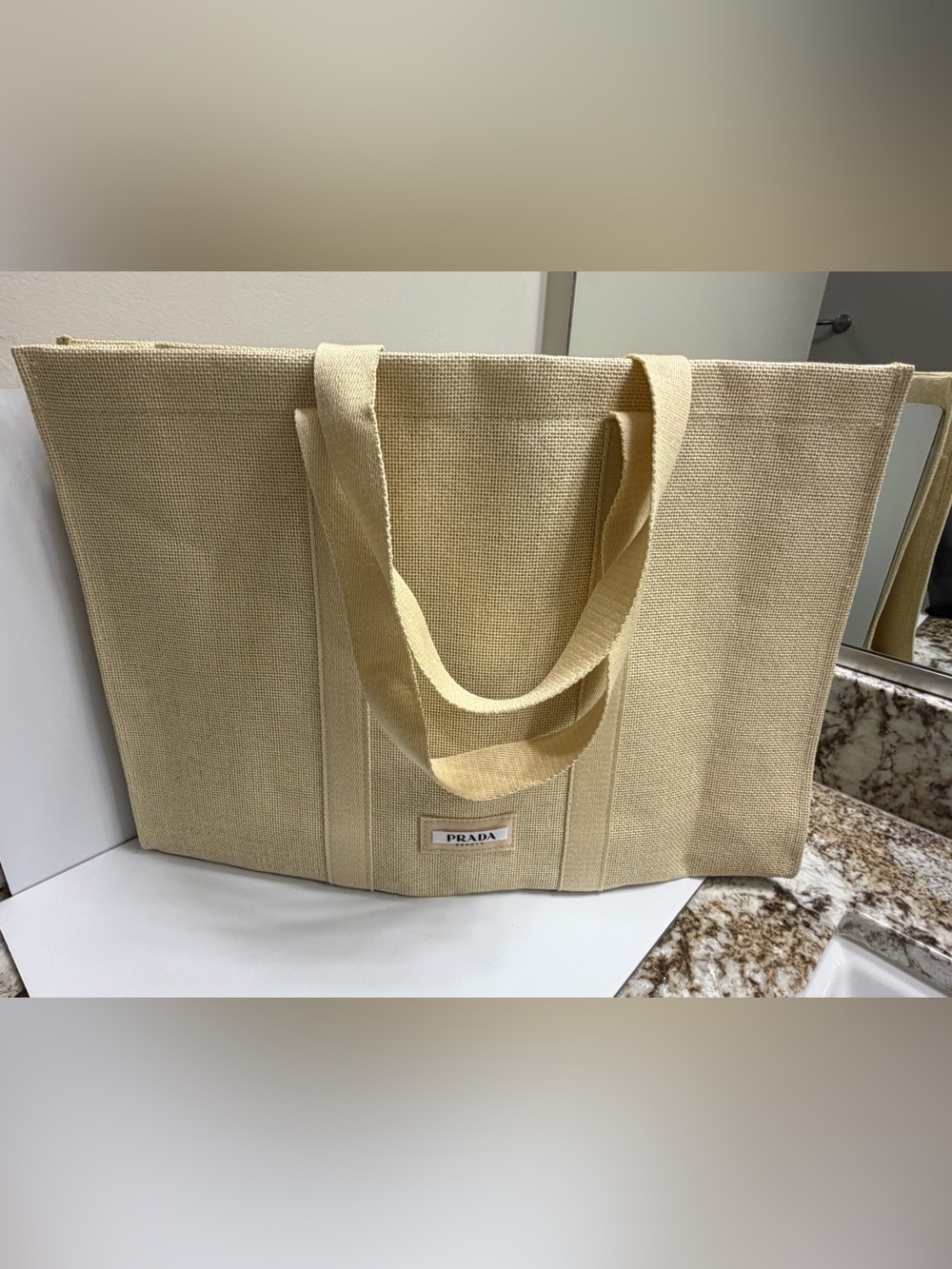 PRADA Beauty 🖤Cream Canvas Tote Bag